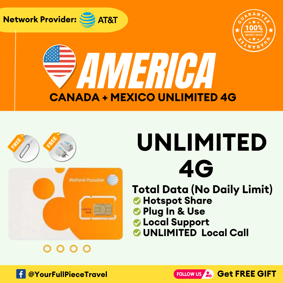 【T-Mobile USA/America sim card】【Unlimited Data】【美国无限量上网卡】【No Daily Limit】【Local Sim】USA/America travel sim card + free g