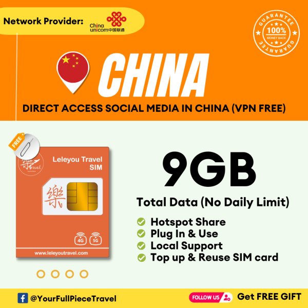 中国+香港+澳门上网卡 China + HK +Macau internet travel sim card【Unlimited Data】【No Daily Capped】