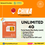 China Internet Travel SIM Card 中国上网卡 【Unlimited 4G/5G Data】【No Daily Capped】