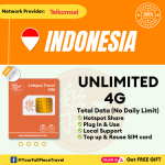 Indonesia Internet Travel SIM Card 印尼上网卡 【Unlimited 4G Data】【No Daily Capped】