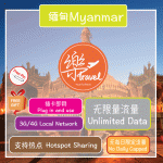 缅甸上网卡 Myanmar internet travel sim card 【Unlimited Data】【No Daily Capped】