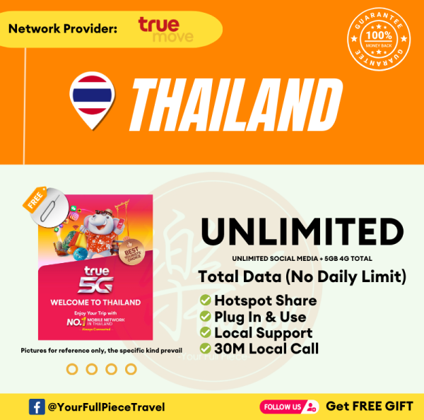 【Truemove/DTAC】Thailand Prepaid Local SIM Card 泰国当地上网卡【UNLIMITED DATA】  【No Daily Capped】