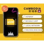 【eSIM】柬埔寨上网卡 Cambodia Travel Sim Card 【No Daily Capped】【Unlimited data】